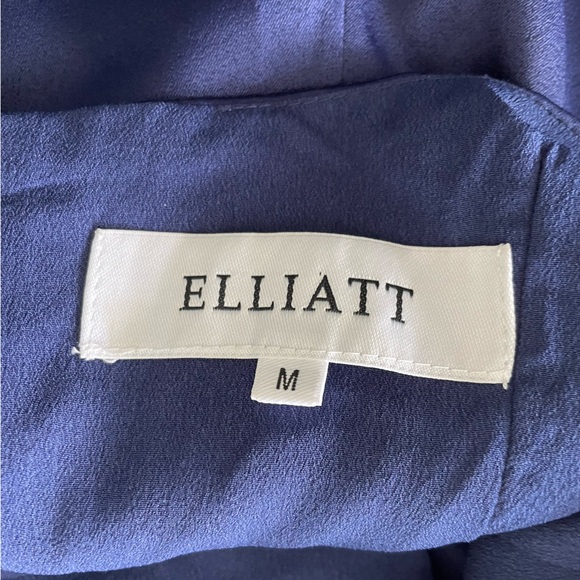 ELLIATT Camo Asymmetrical Satin Halter Dress in Navy Size Medium - Picture 5 of 8